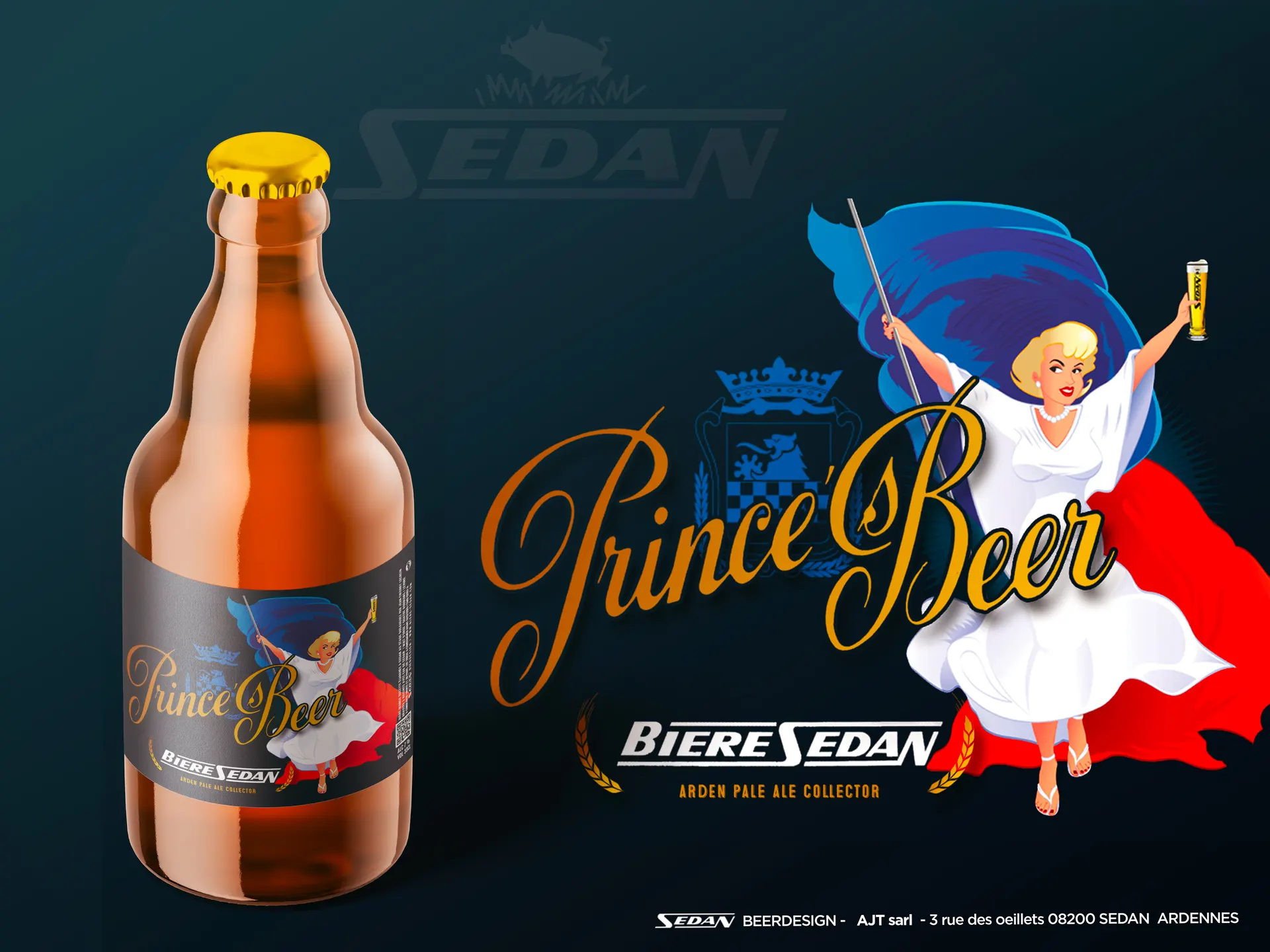 Bouteille Prince's Beer, Arden Pale Ale Collector, Bière de Sedan